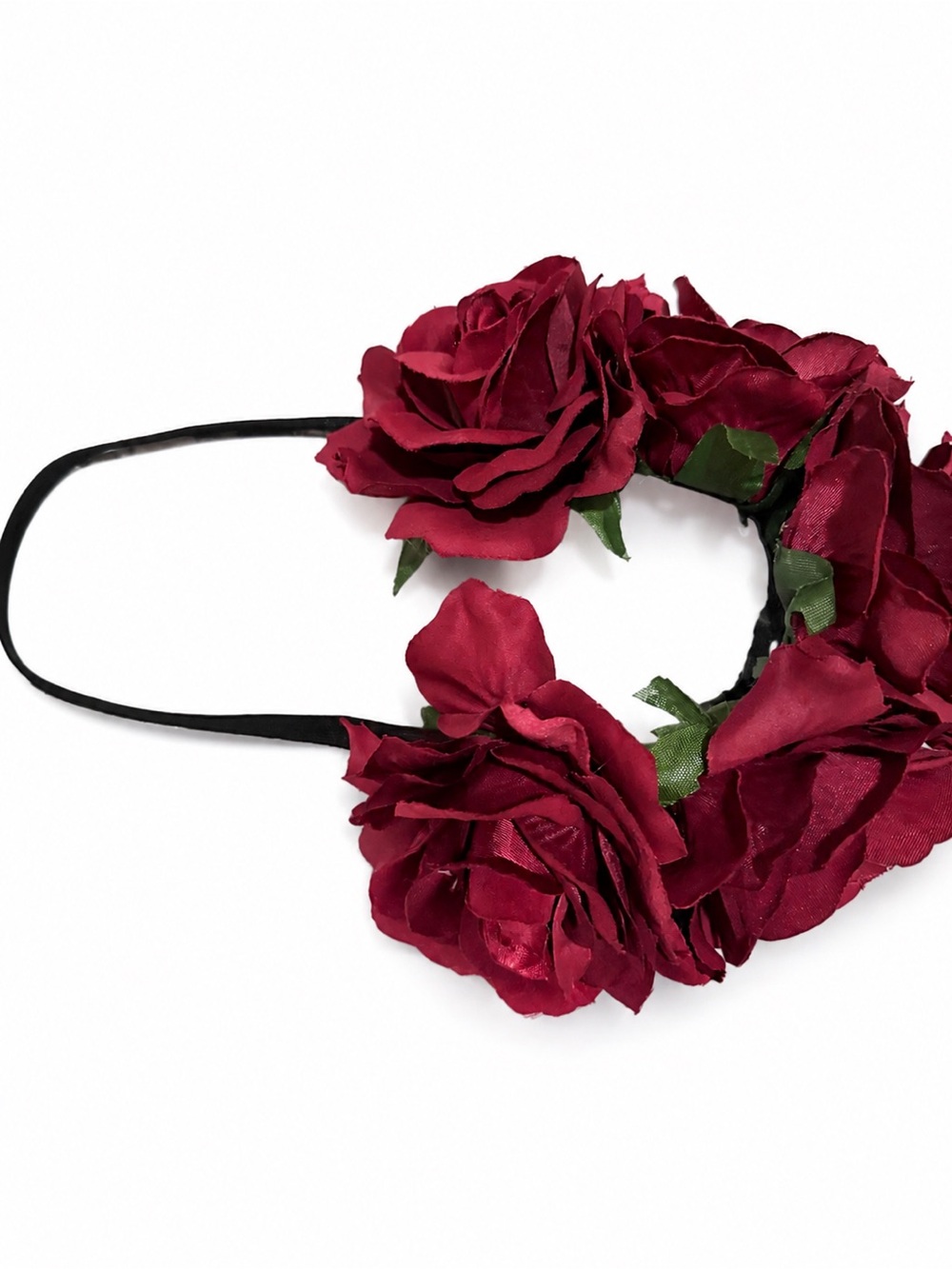 Red Rose Flower Crown Headband - Women Accessories
